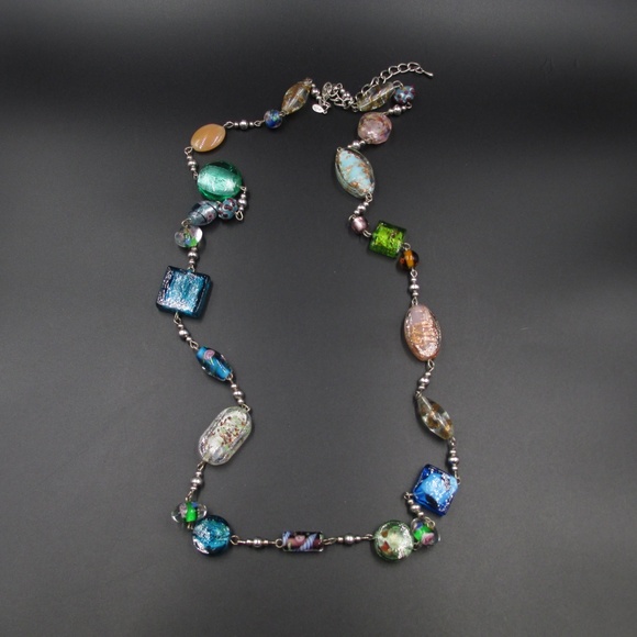 Vintage Colorful Glass Long Necklace - Picture 2 of 6